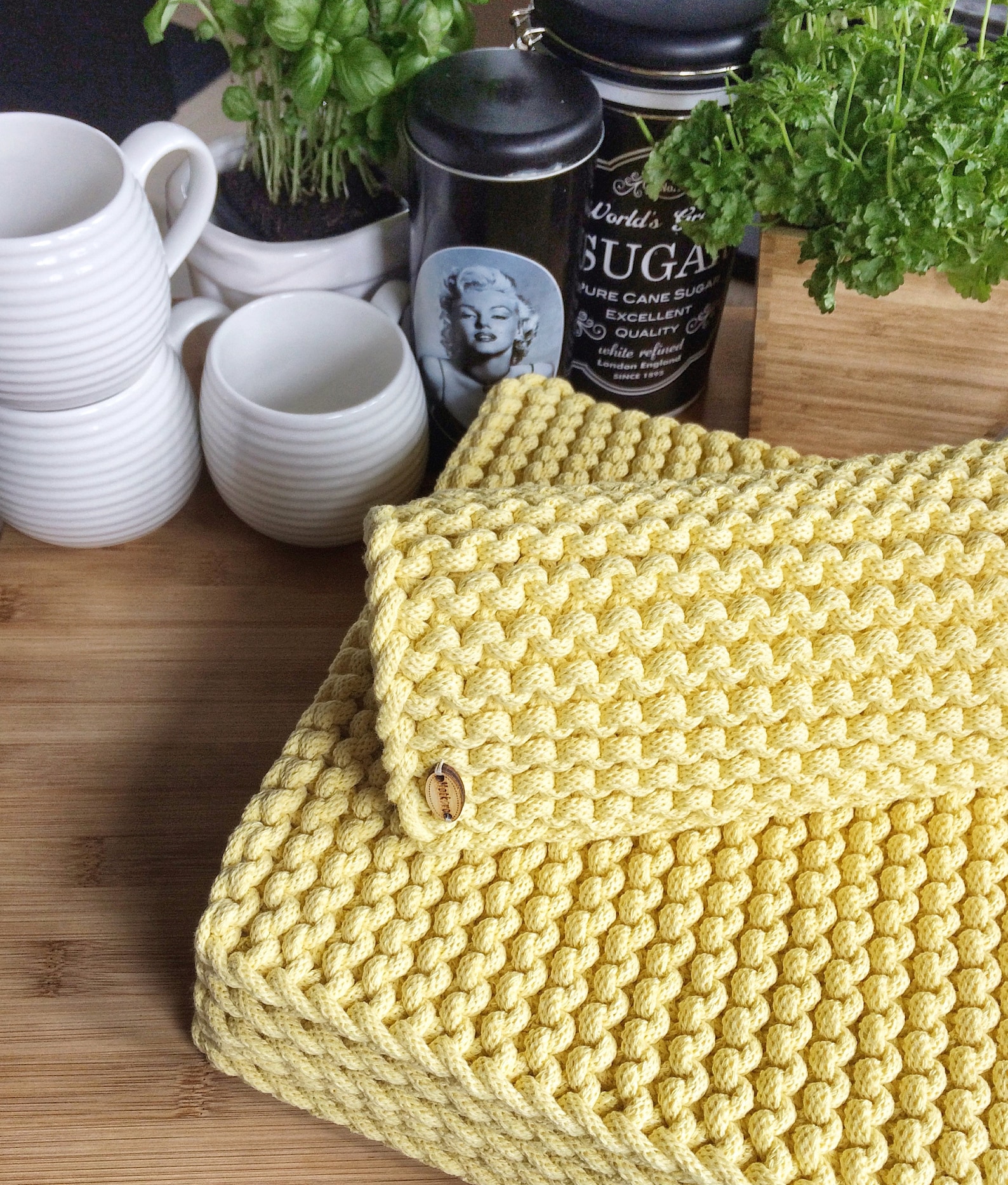 Set of 4 Knit Placemats Be V Many Colors and Sizes Natural Etsy