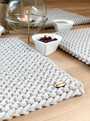 Lot De 12 Sets De Table En Coton - 45x45 Cm - Lavables, Résistants à La Chaleur - Pour Salon, Salle à Manger