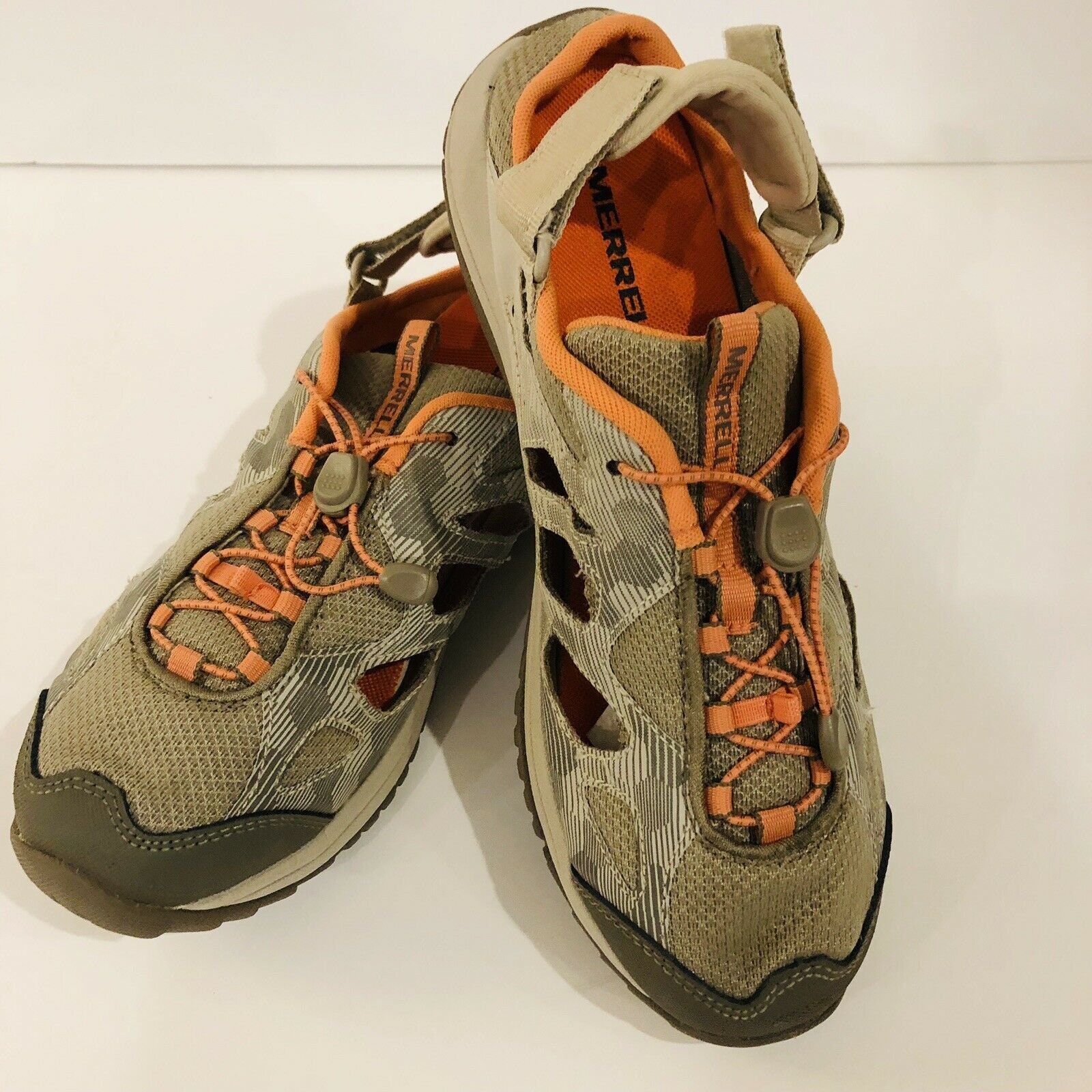 Merrell Air Cushion Womens Shoes Back Strap Aluminum/Coral SZ Etsy