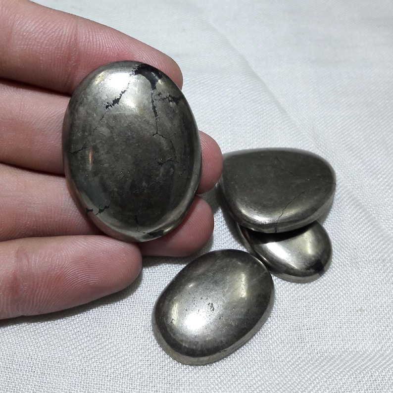 Natural Apache Gold Pyrite Gemstone Cabochon,Oval,Pear Shape Loose Gemstone For Jewelry Making Wholesale 244 Cts Lot 4 Pieces