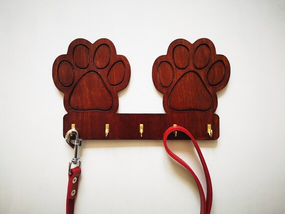 wooden dog leash holder etsy