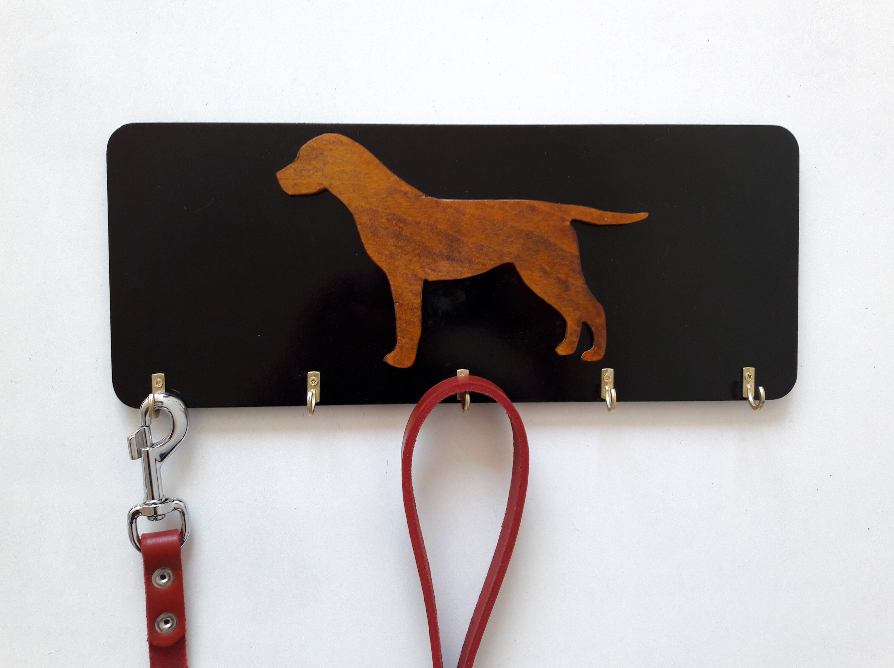 Dog leash hanger for wall Pet collar organizer from wood Etsy
