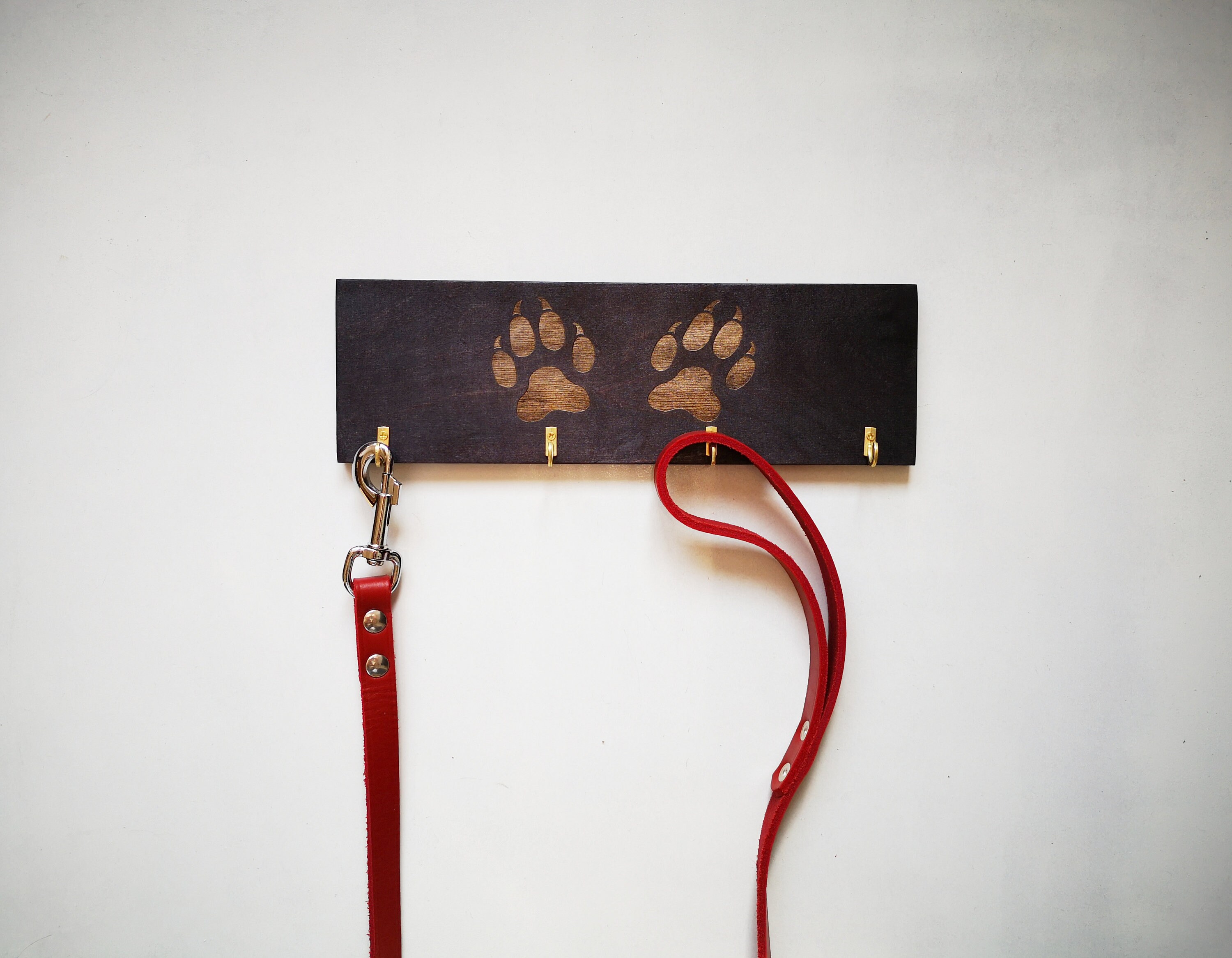 Laser engraved collar rack Leash hanger for wall Pet collar Etsy