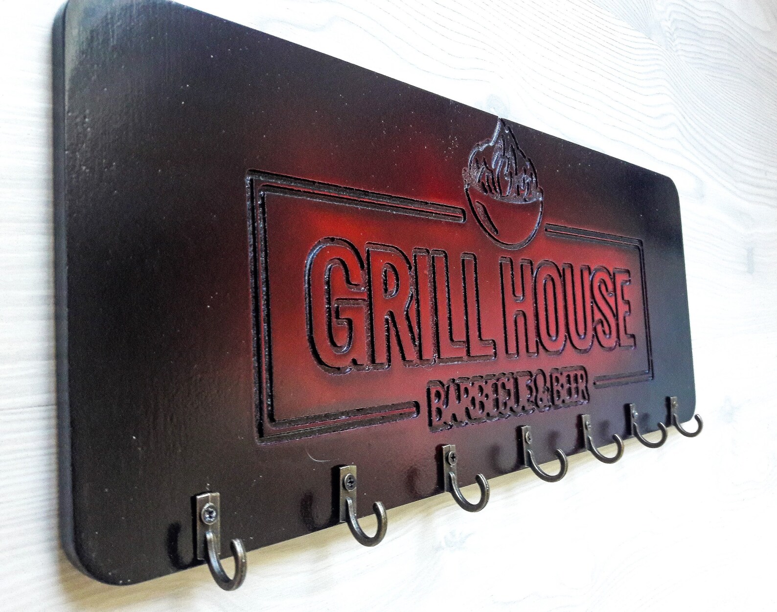 Grill Tool Holder for Wall BBQ Utensil Hanger From Wood Etsy