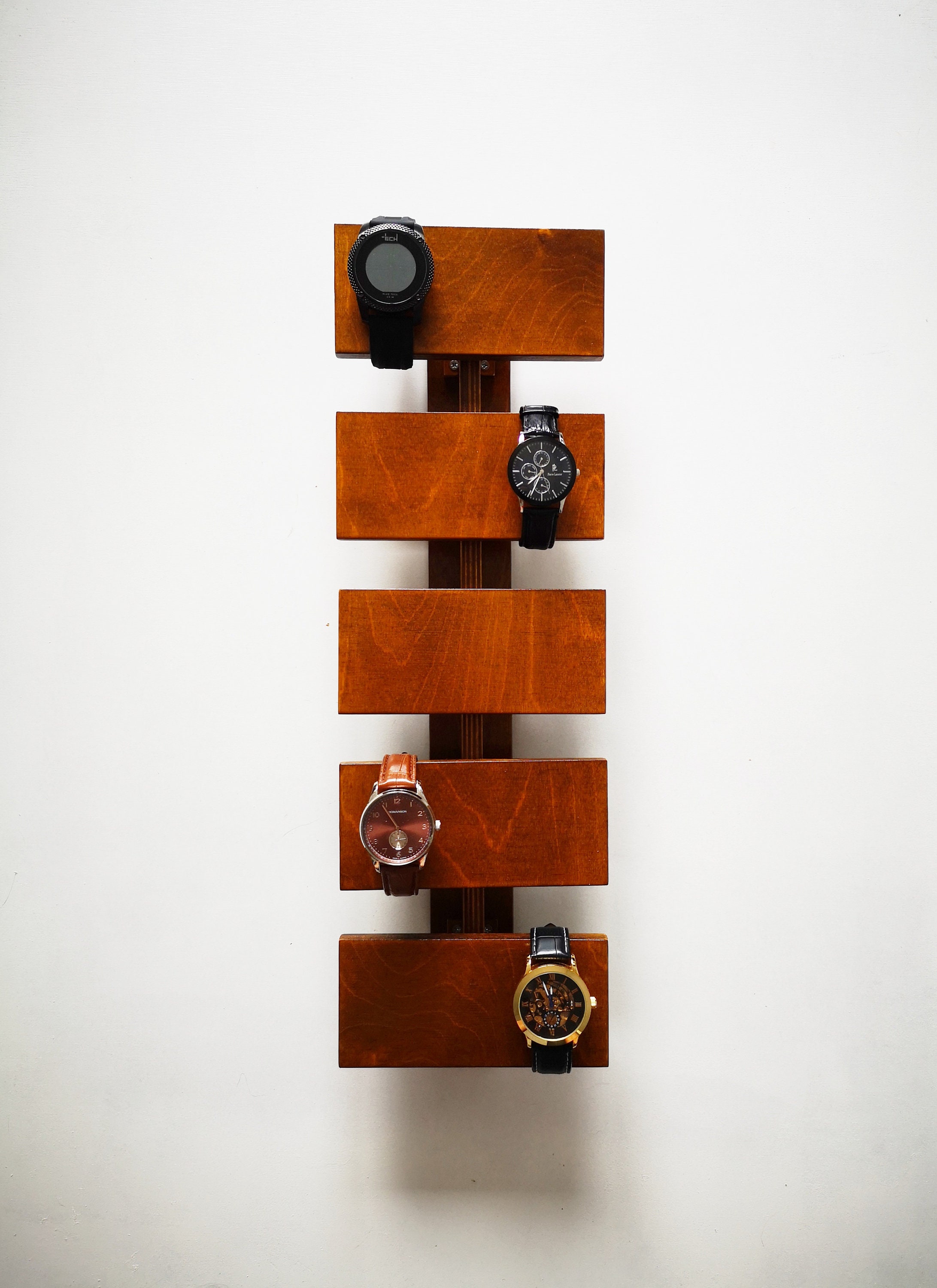 Wooden Watch Display Handmade Watch Organizer Plywood Watch Etsy