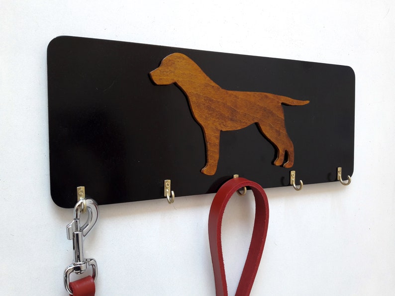 Dog leash hanger for wall Pet collar organizer from wood Etsy