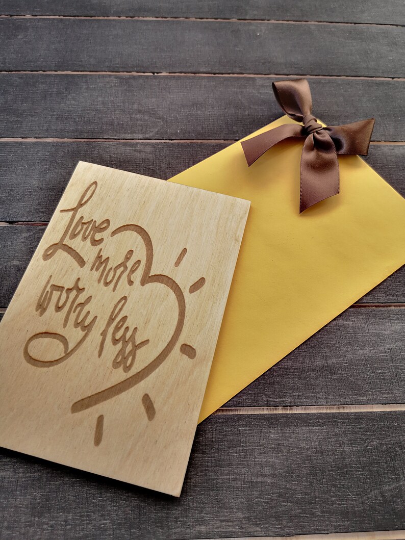 Wooden gift card Love gift card Love card Gift from wood Etsy