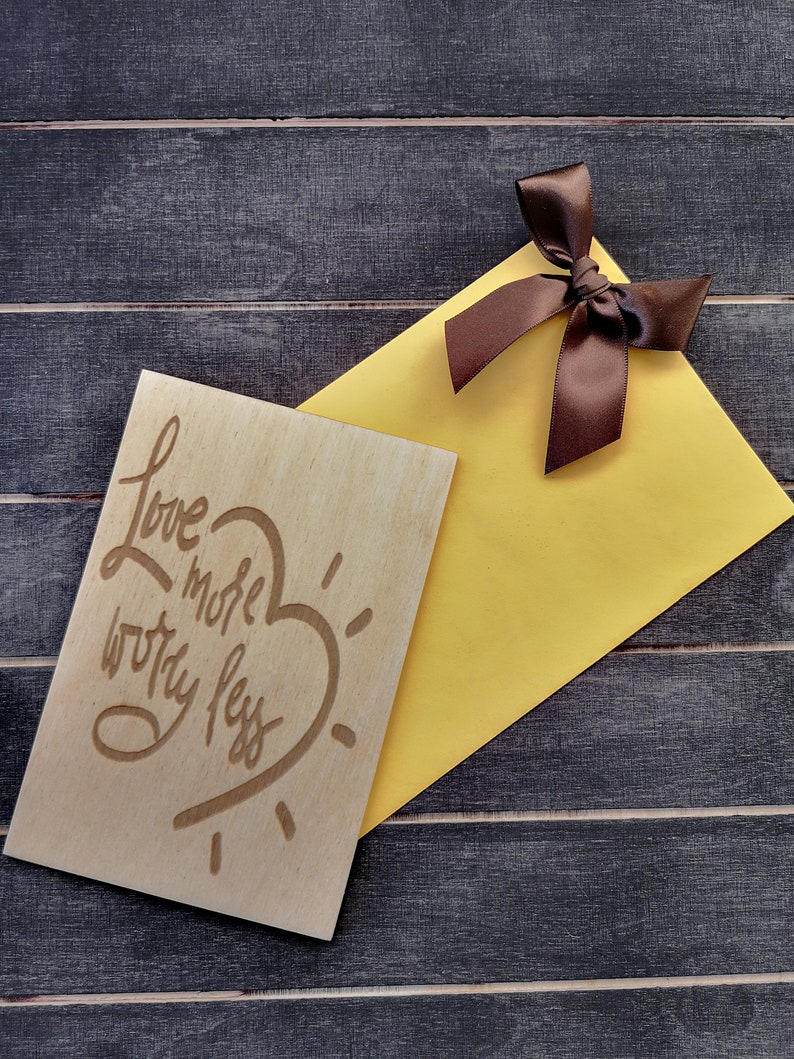 Wooden gift card Love gift card Love card Gift from wood Etsy