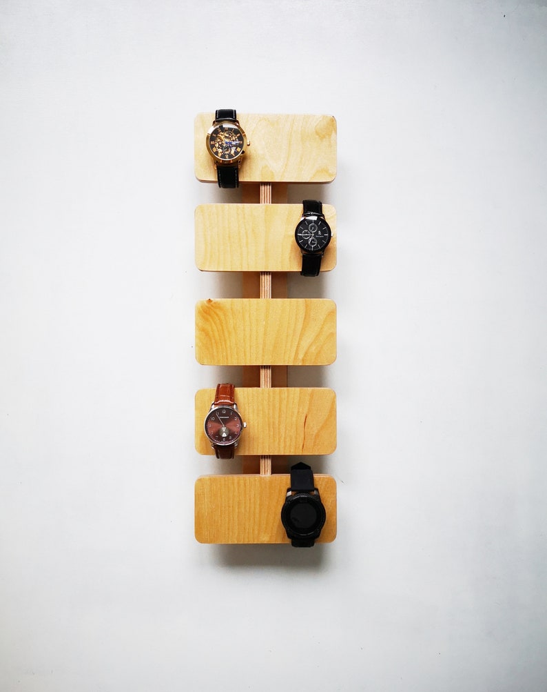 Watch display for wall Handmade watch rack Wooden watch Etsy