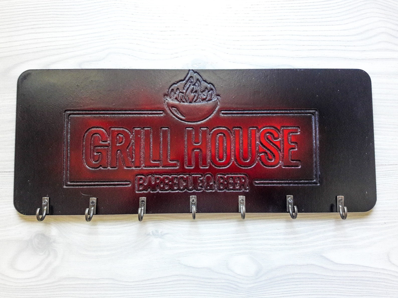 Grill Tool Holder for Wall BBQ Utensil Hanger From Wood Etsy