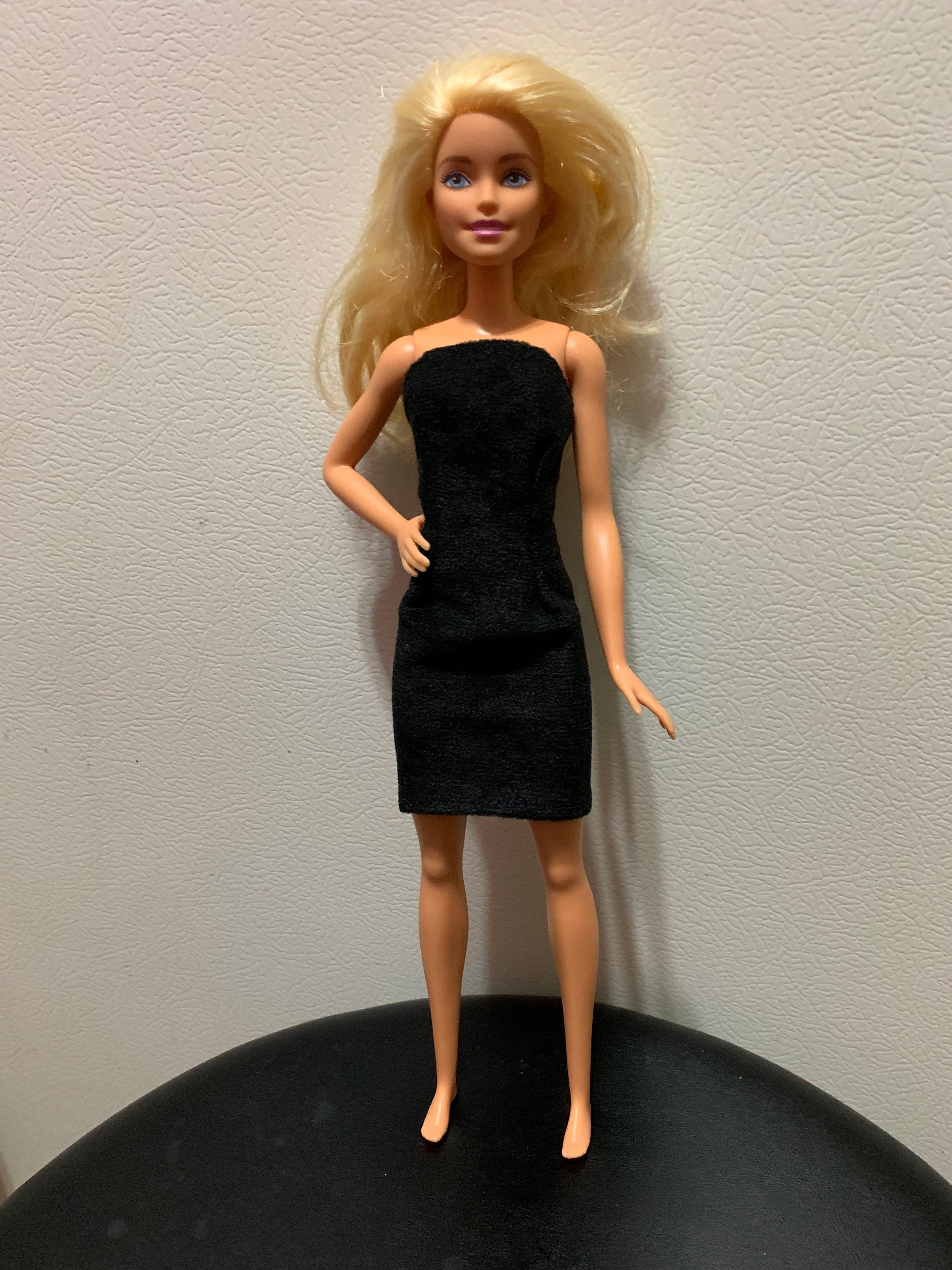 Barbie doll little black dress fashion doll black strapless | Etsy