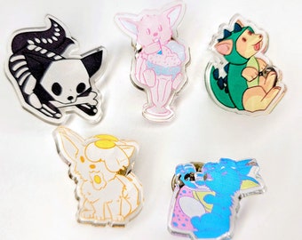 Adorable Corgi Dress-Up Pins - Skeleton, Milkshake, Dinosaur, Egg, Soda - 1&quot; Acrylic Accessories