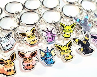 Puppet Ghost Eeveelutions- Acrylic Charm Double-Sided Keychain- 1&quot; tall