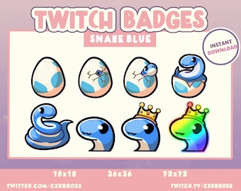 Insignias de serpiente sub azul / Twitch / Discord