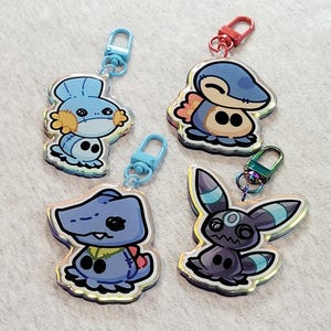 Puppet Ghost Blue / Double-Sided Rainbow Charm Keychain / 2.5&#39;&#39; (63.5mm)
