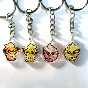 Puppet Ghost Fire Dog - Acrylic Charm Double-Sided Keychain- 1&quot; tall