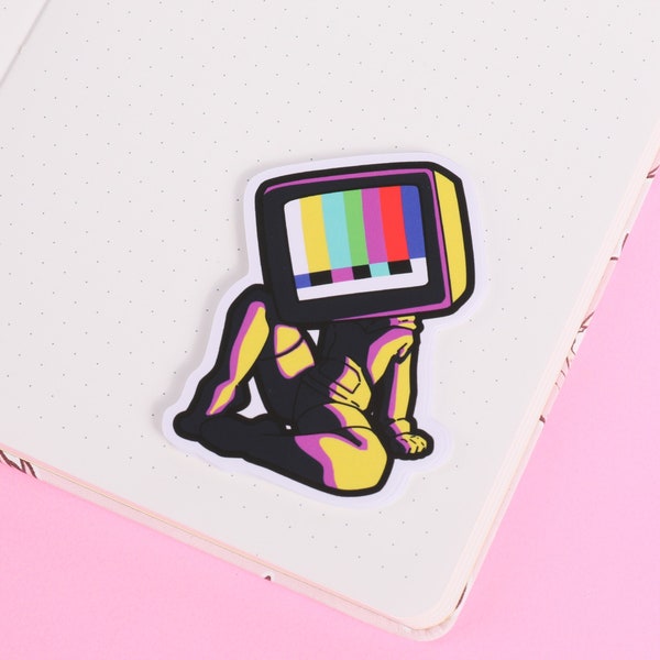 High Contrast - TV Head / Monitor Head / Object Head - 3" Matte Vinyl Sticker