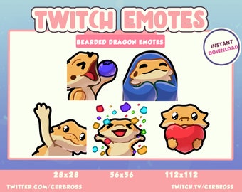 Bearded Dragon Emotes Pack 2 | Twitch | Discord | Youtube