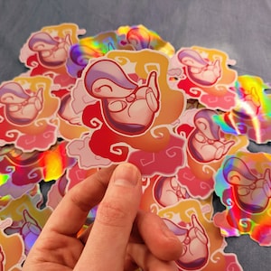 Cynsharna PokeFusion – Matte & Holographic Vinyl Stickers – 8 x 8 cm