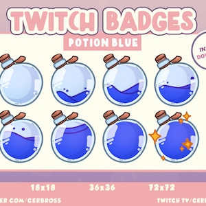 Potion Sub Badges Blue | Twitch | Discord
