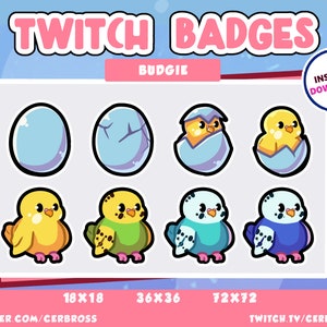 Budgie / Bird Sub Badges | Twitch | Discord