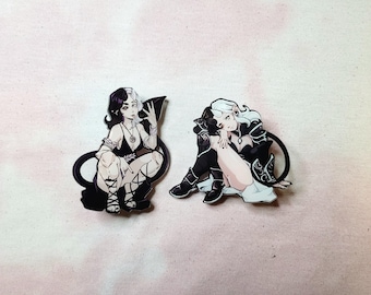 Half Devil Girl ︳ 2.5&quot; Acrylic Pin ︳ Iris Devil Demon Succubus Waifu