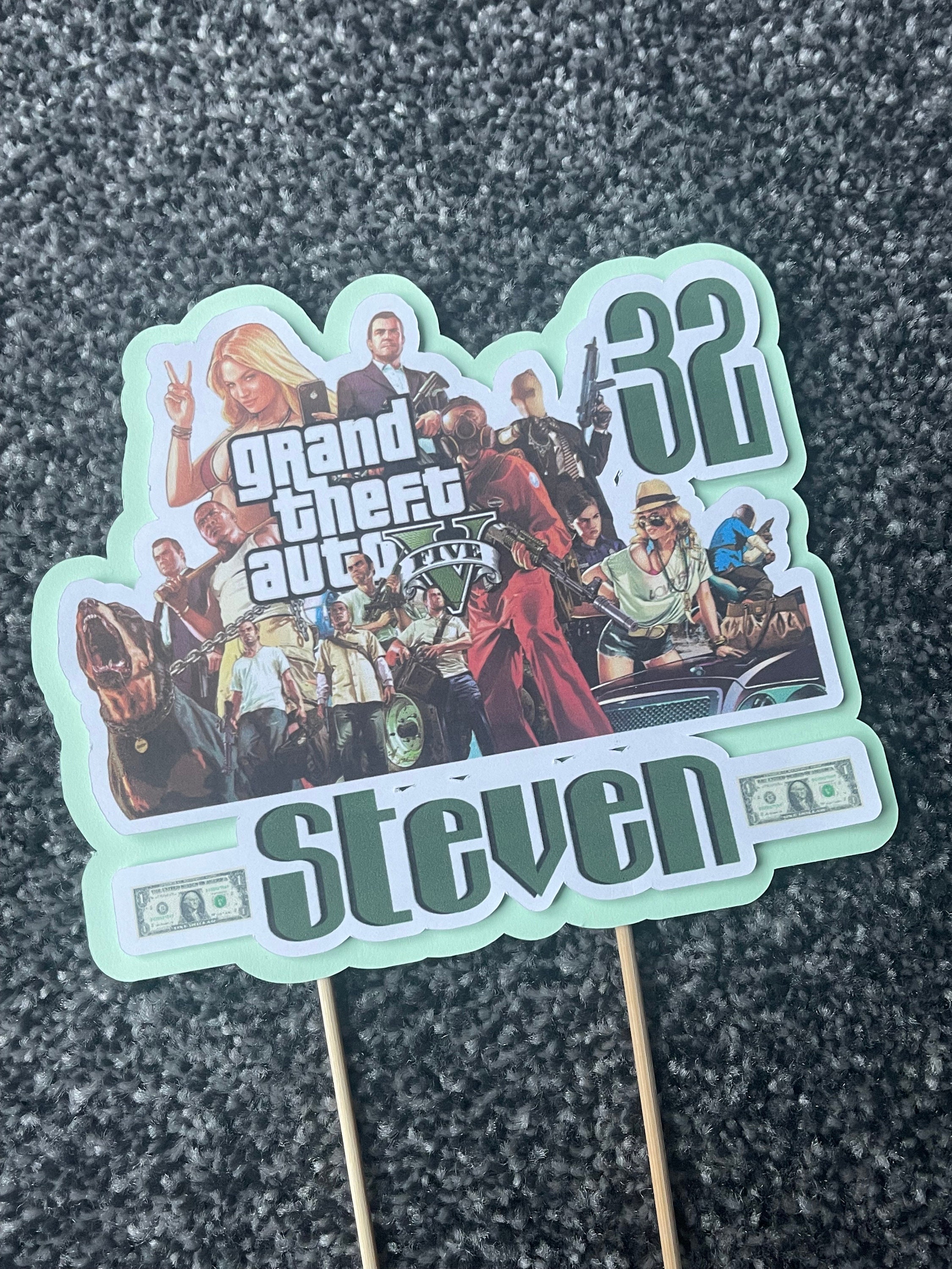Personalised GTA Cake Topper Grand Theft Auto Cake Topper - Etsy UK