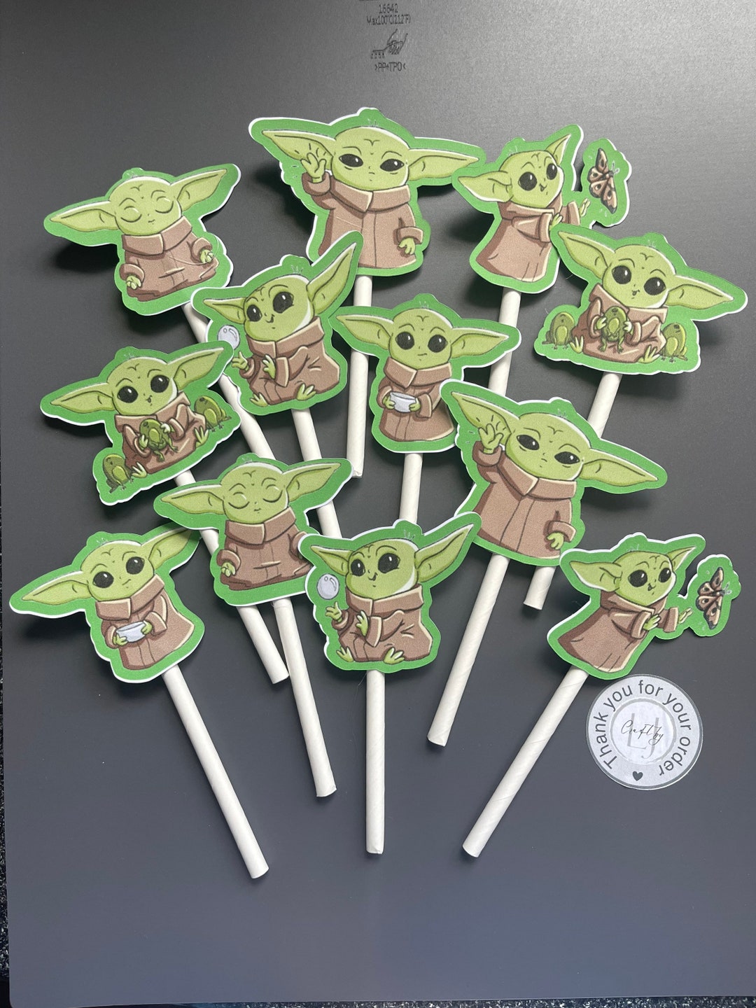12 X Baby Yoda Cupcake Toppers Design 4 Etsy UK