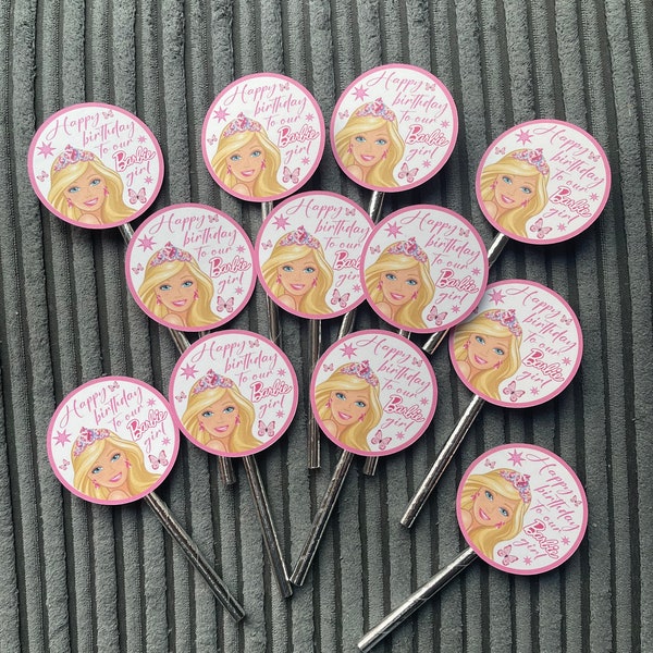 Barbie Cupcake Topper Etsy UK