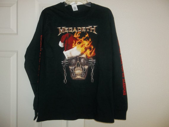 Very Rare MEGADETH Christmas Longsleeve Tee Shirt
