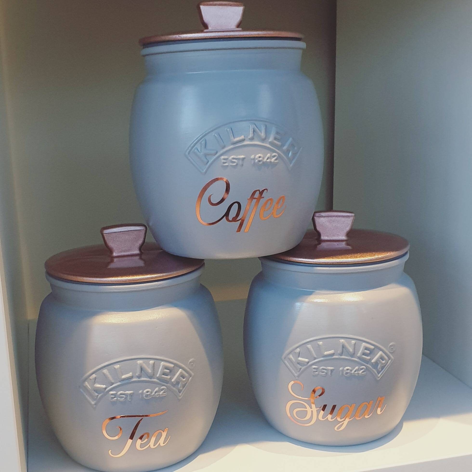 Rose Gold Canisters Rose Gold And Black Coffee Canister Made of high quality polished