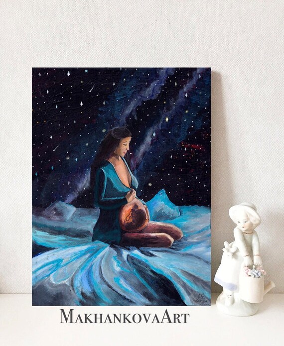 Pregnant Woman Art Acrylic Painting print Print from my Etsy