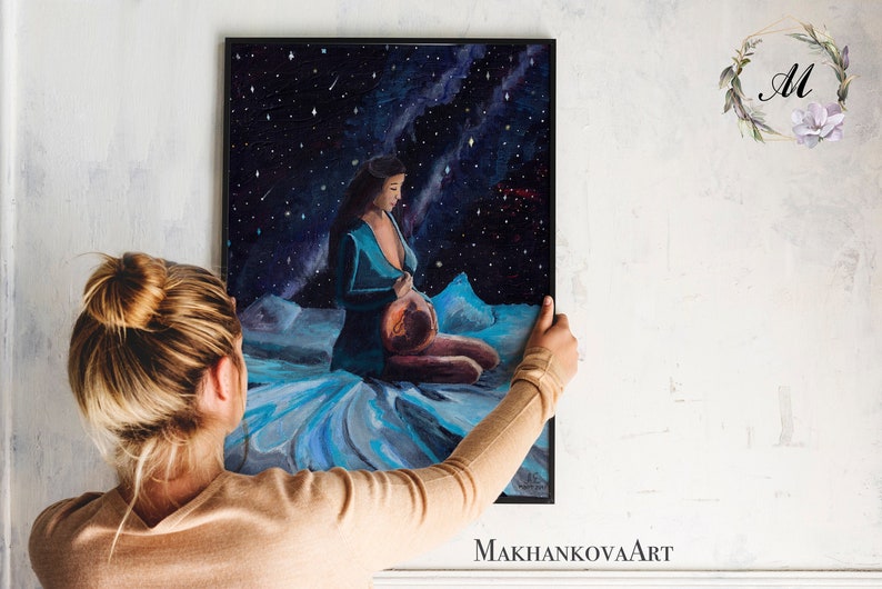 Pregnant Woman Art Acrylic Painting print Print from my Etsy