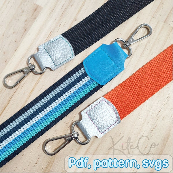 Purse strap pattern, bag making, Bag strap tab, Webbing bag connectors, Digital Download, Cricut, Silhouette, SVG