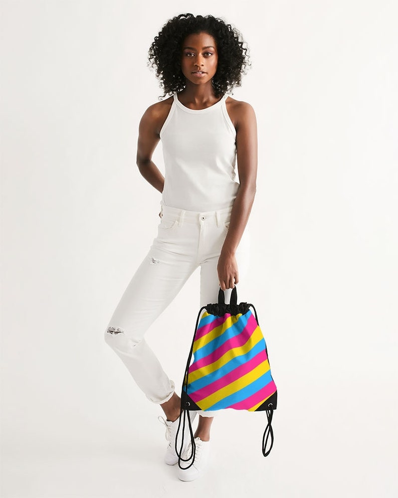 Pansexual Pride Canvas Drawstring Bag