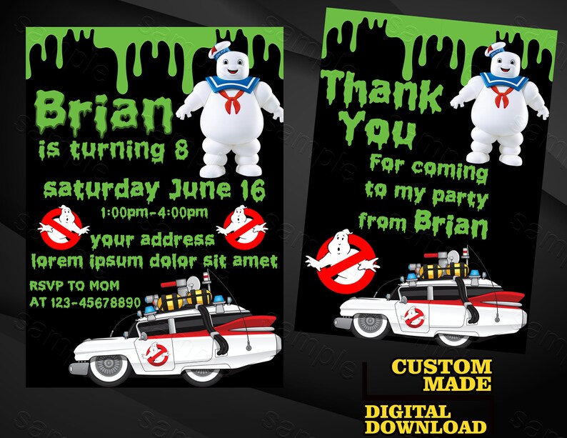 Ghostbusters Invitation Ghostbusters Birthday Invite Etsy