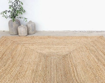 Très grand tapis en jute. Tapis en jute naturel et écologique. Tapis en fibres naturelles. Tapis en jute d'origine. Tapis végétaliens et biologiques. Accueil Feng Shui