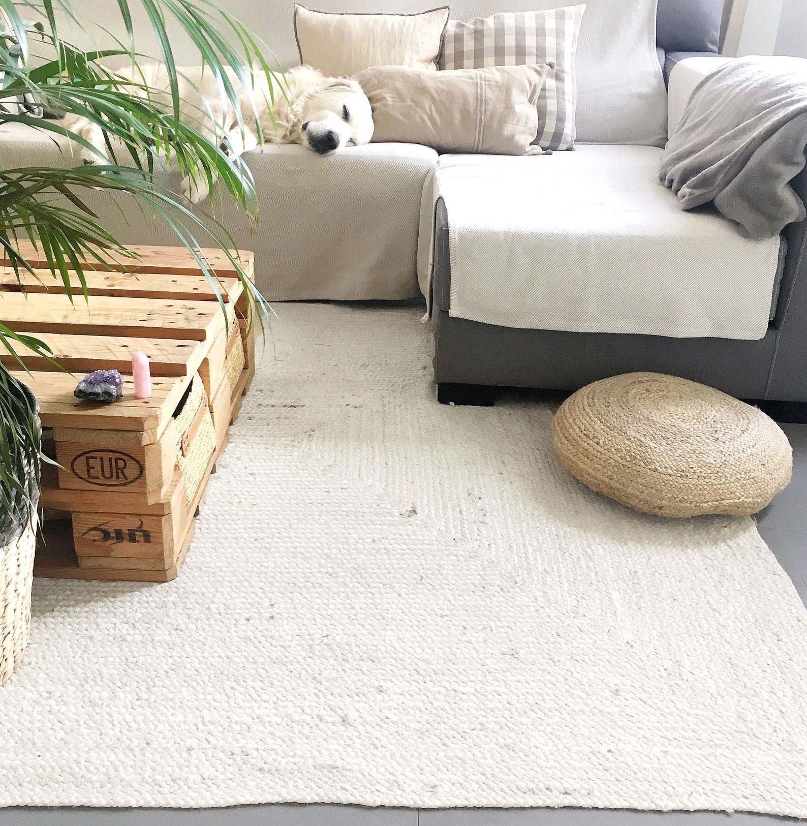 Extra Large Jute Rug in Warm White. Ecologic Jute and Herb Dye Etsy