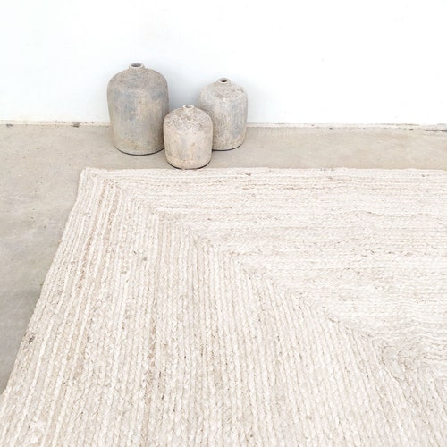 Extra Large Round Jute Rug in Warm White. Ecologic Jute and Etsy