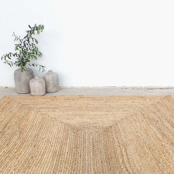 groot jute vloerkleed. Vloerkleed van natuurlijk Etsy Nederland