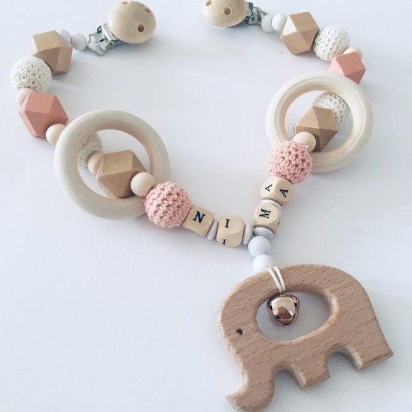PERSONALIZED STROLLER CHAIN APRICOT