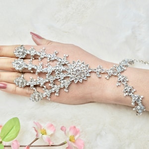 Silver Haathphool / Silver Polki haath phool / Bridal Bracelet / Bridal jewelry
