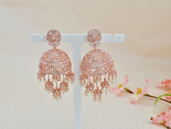 Rose gold jhumka deals