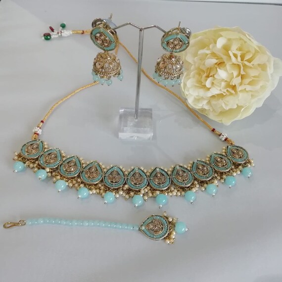 Jhumki necklace set deals