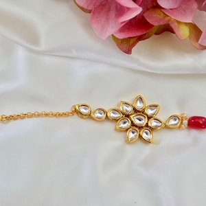 Gold Kundan Maang Tikka , Matha Tikka , hair Accessory