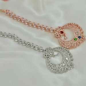 Multi colour Tikka  Rose Gold Tikka  Silver American Diamond Tikka