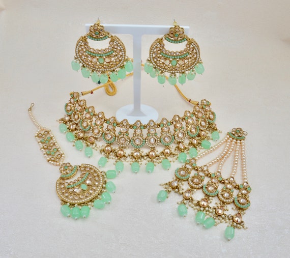 Light green cheap necklace set
