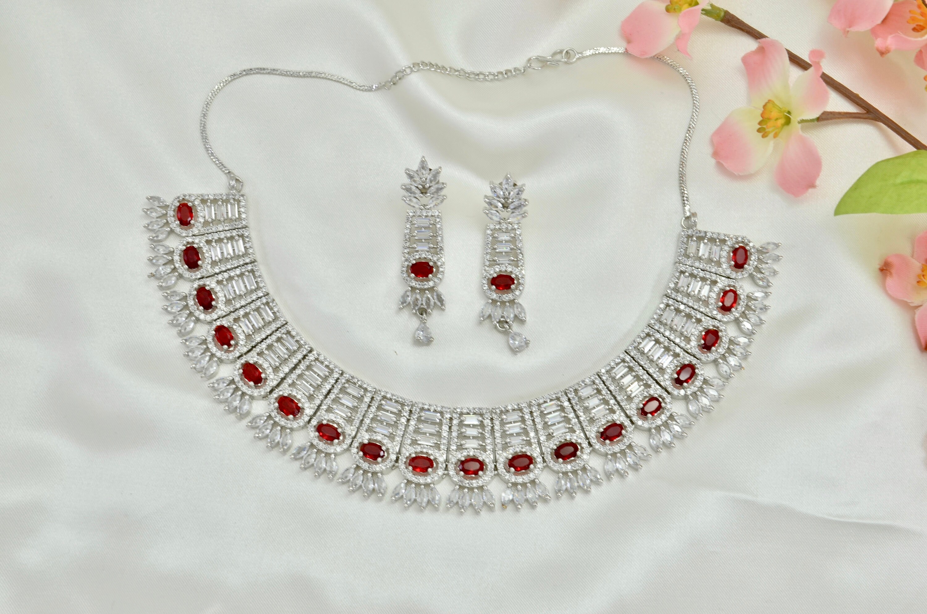 Red ruby necklace best sale sets