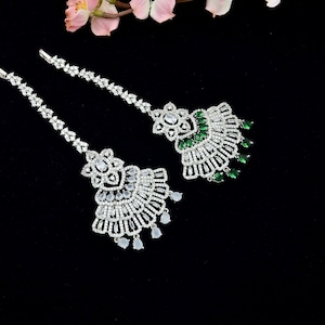 silver Grey Matha Tikka  silver Maang Tikka  Matha tikka  Hair accessory