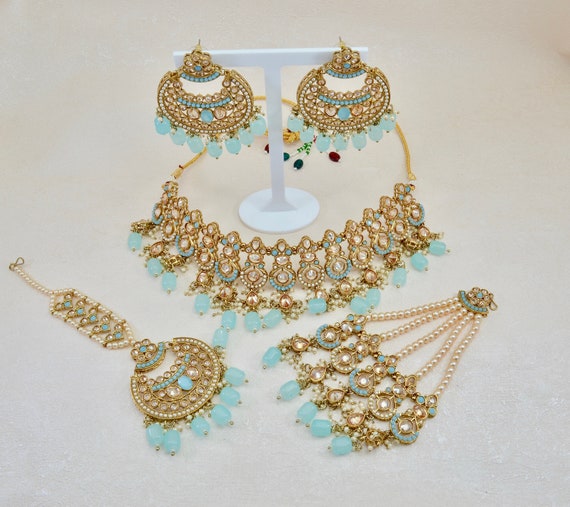 GLASS BEAD NECKLACE W/MOP STAR & PEARLS LIGHT BLUE GLASS BEAD NECKLACE W/MOP STAR & PEARLS LIGHT BLUE